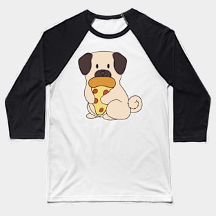 Pug eating a pizza Baseball T-Shirt